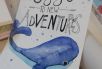 gezeichneter Wal mit Handlettering-Schriftzug